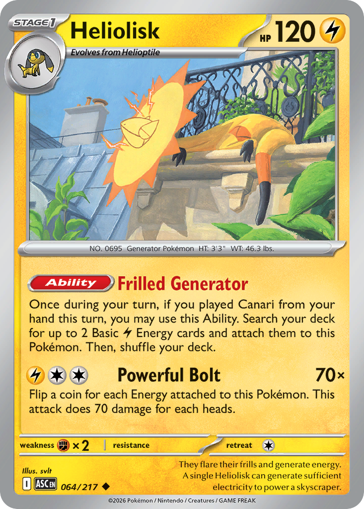 Heliolisk Pokémon card