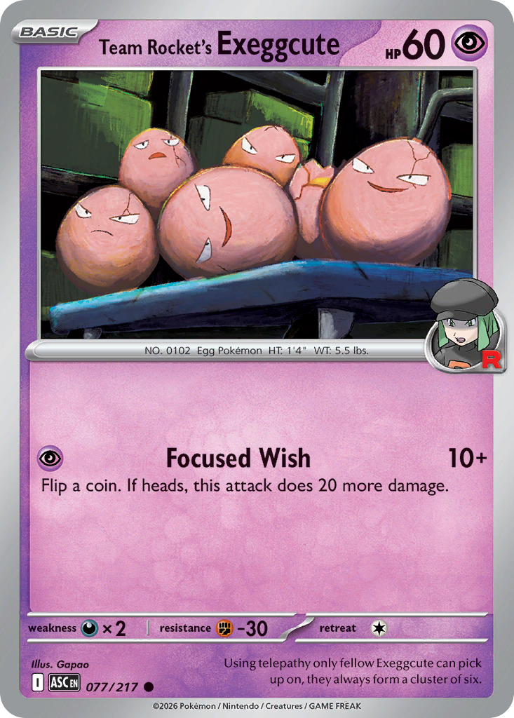 Team Rocket's Exeggcute Pokémon card
