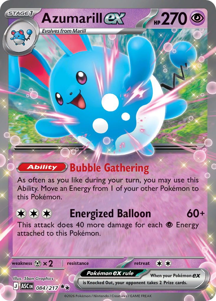Azumarill ex Pokémon card