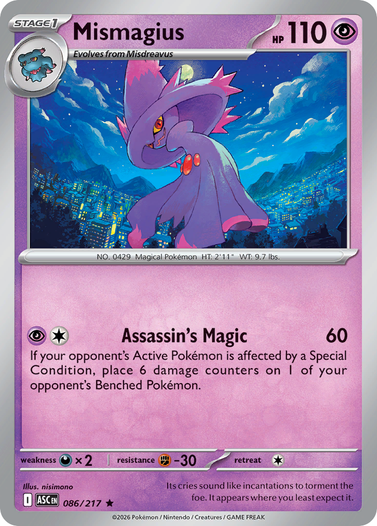 Mismagius Pokémon card