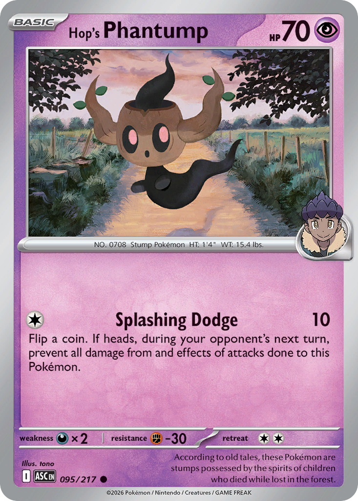 Hop's Phantump Pokémon card