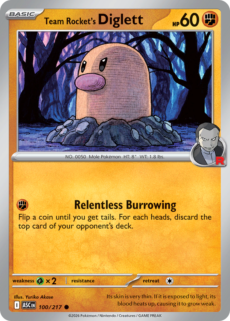 Team Rocket's Diglett Pokémon card