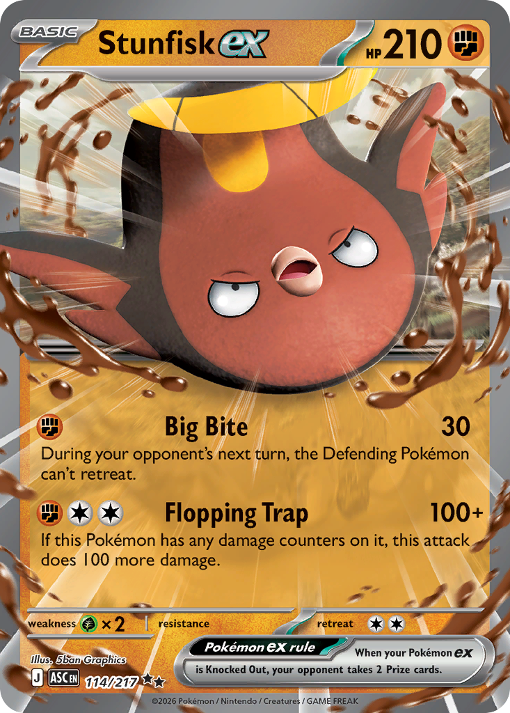 Stunfisk ex Pokémon card