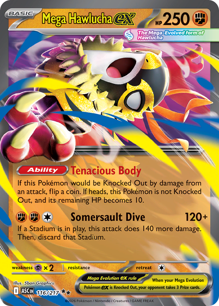 Mega Hawlucha ex Pokémon card