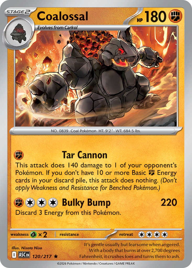 Coalossal Pokémon card