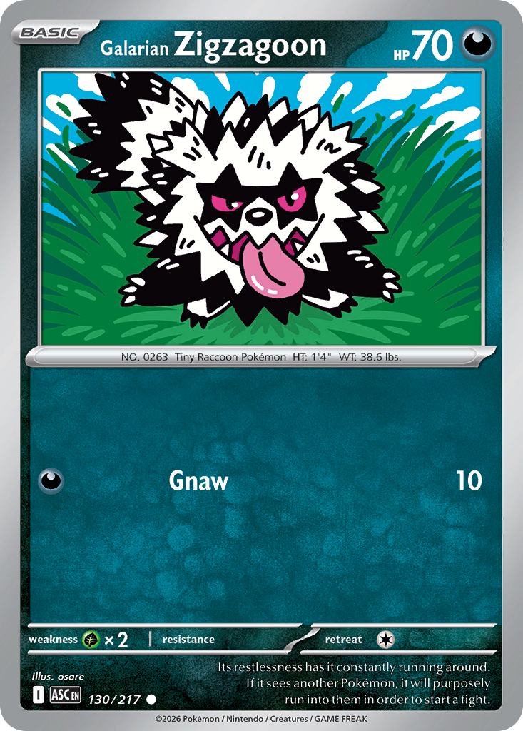 Galarian Zigzagoon Pokémon card