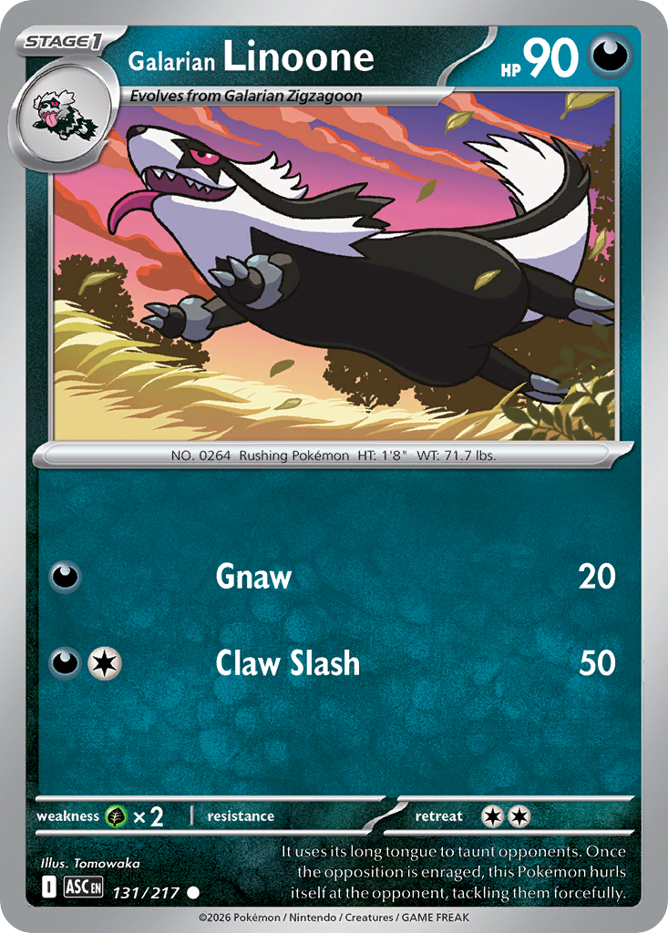Galarian Linoone Pokémon card