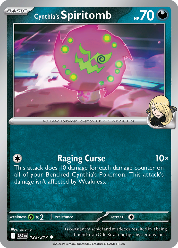 Cynthia's Spiritomb Pokémon card