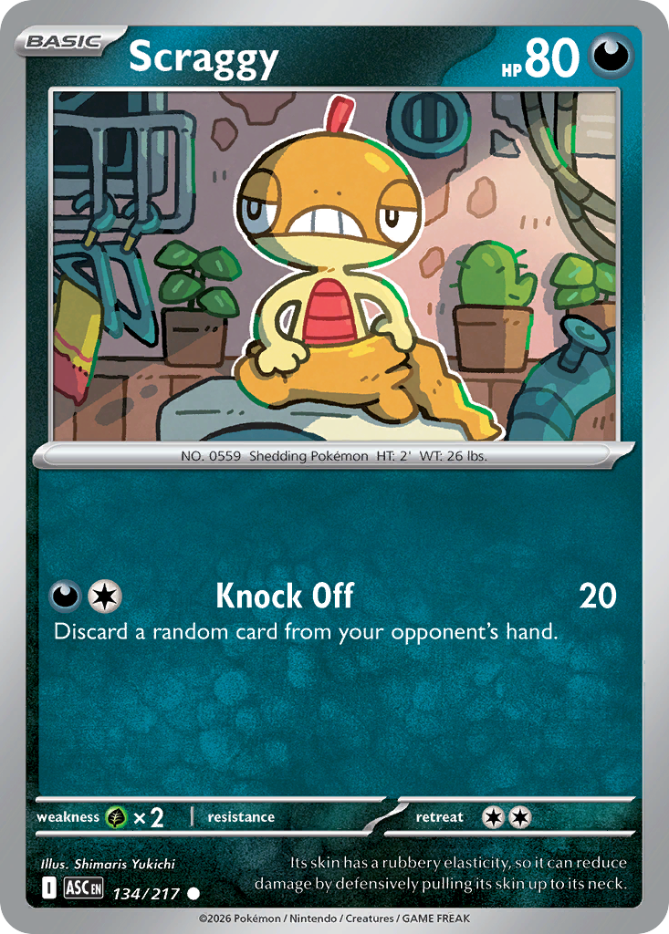 Scraggy Pokémon card