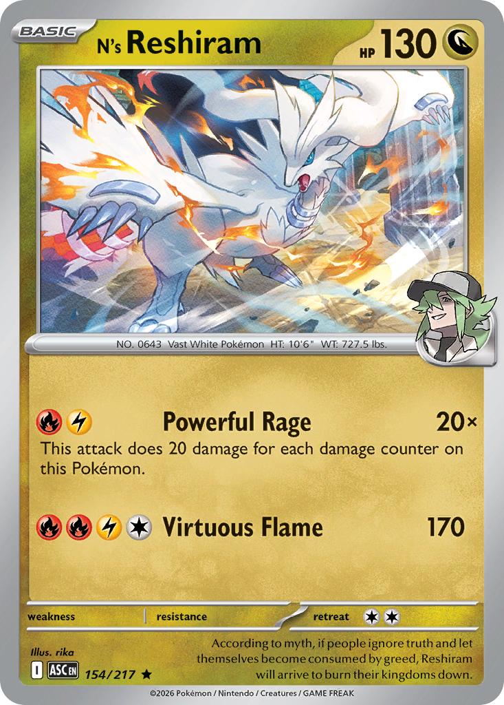 N's Reshiram Pokémon card