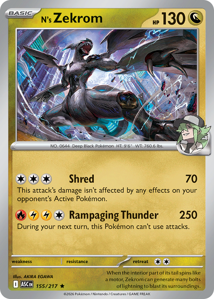 N's Zekrom Pokémon card