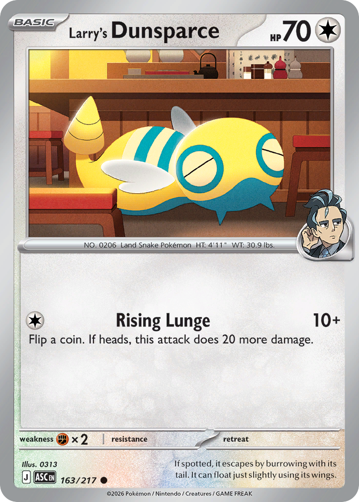 Larry's Dunsparce Pokémon card