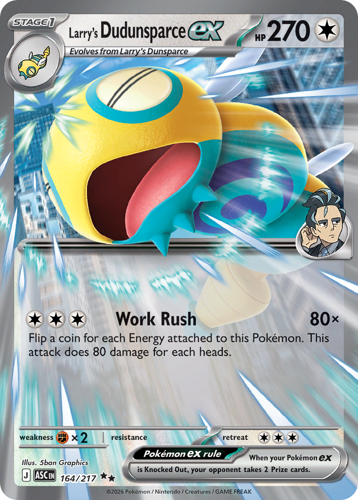 Larry's Dudunsparce ex Pokémon card