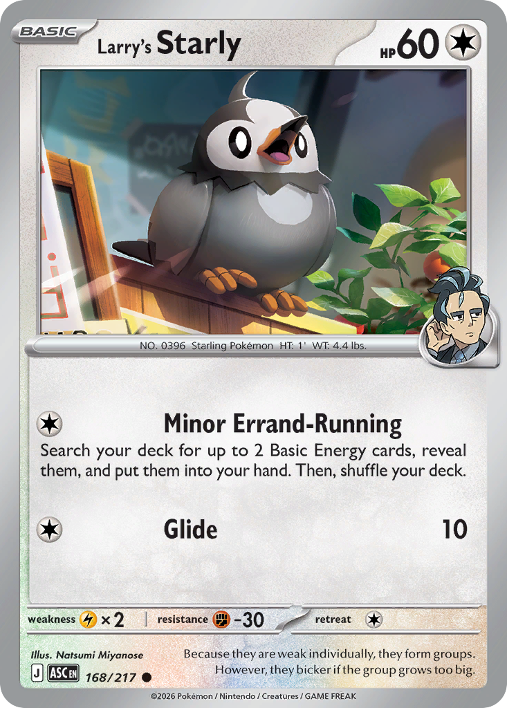 Larry's Starly Pokémon card