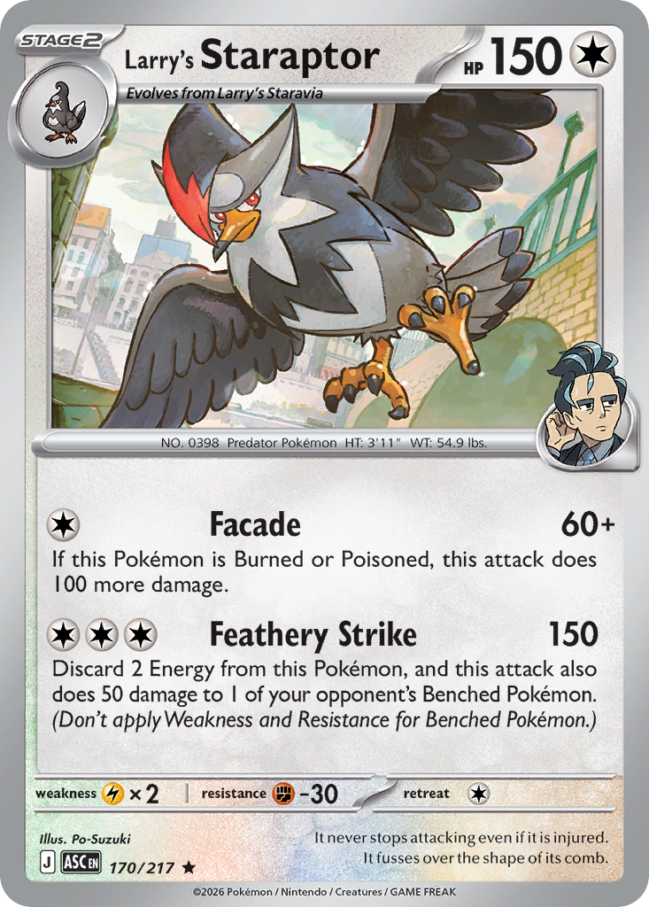 Larry's Staraptor Pokémon card