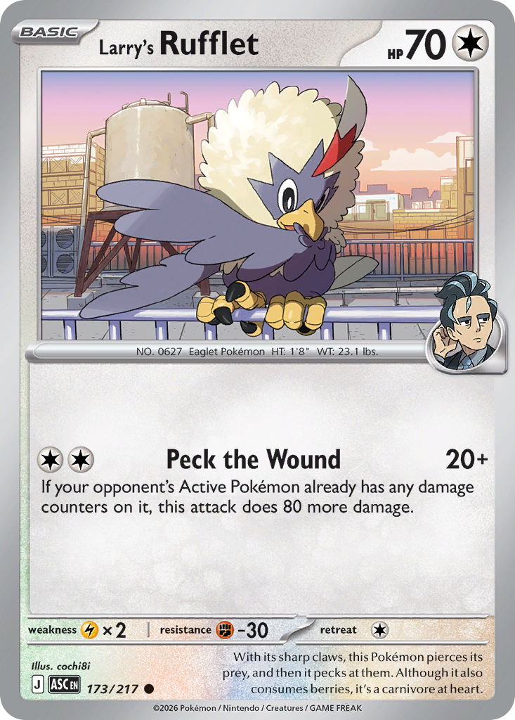Larry's Rufflet Pokémon card