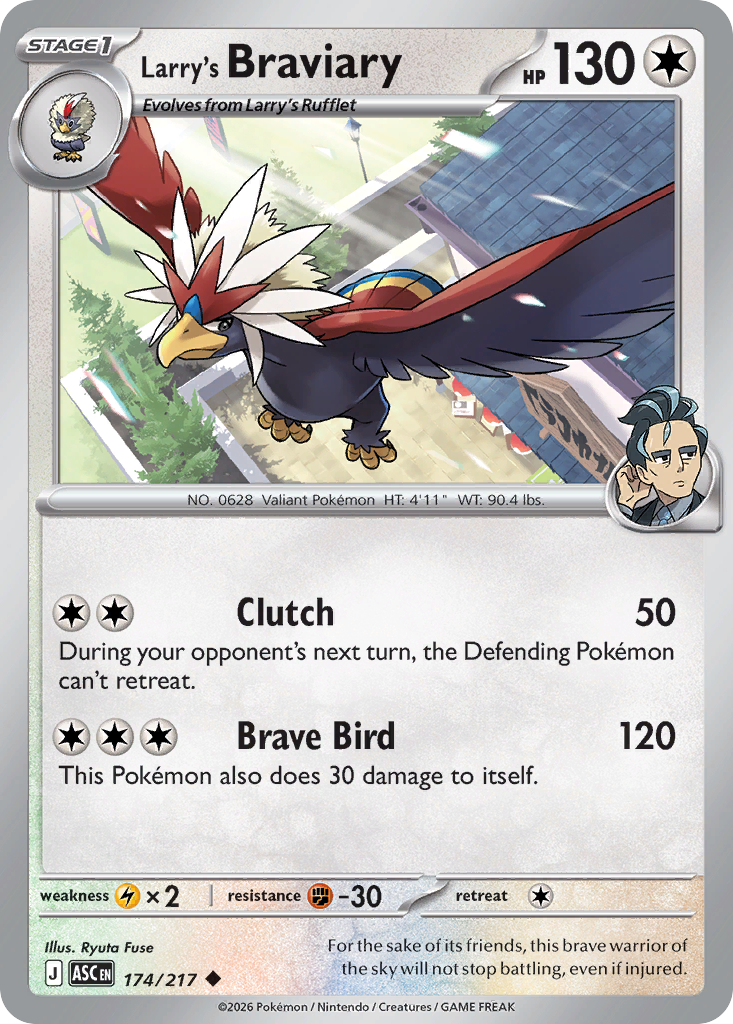 Larry's Braviary Pokémon card