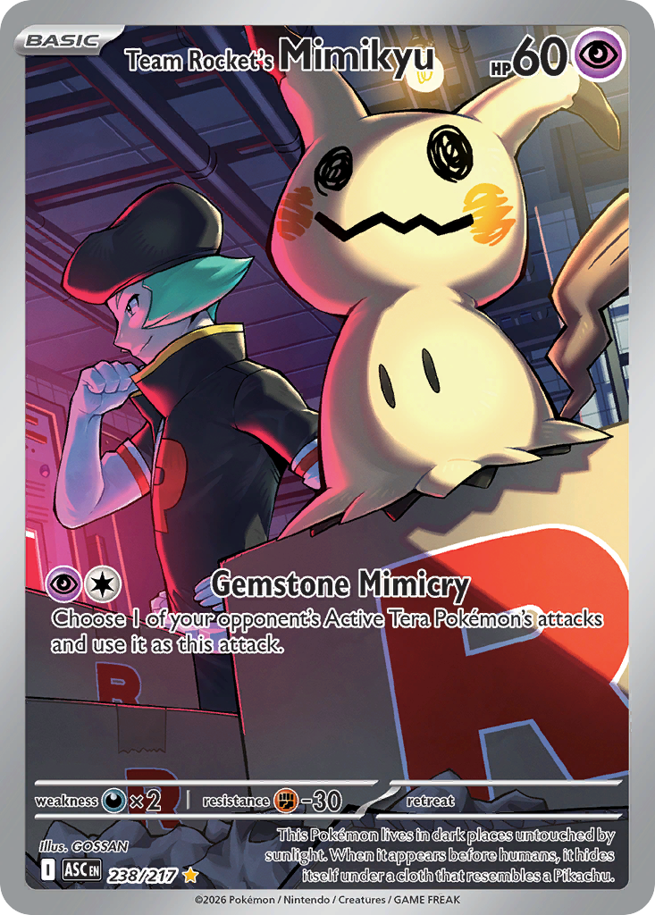 Team Rocket's Mimikyu Pokémon card