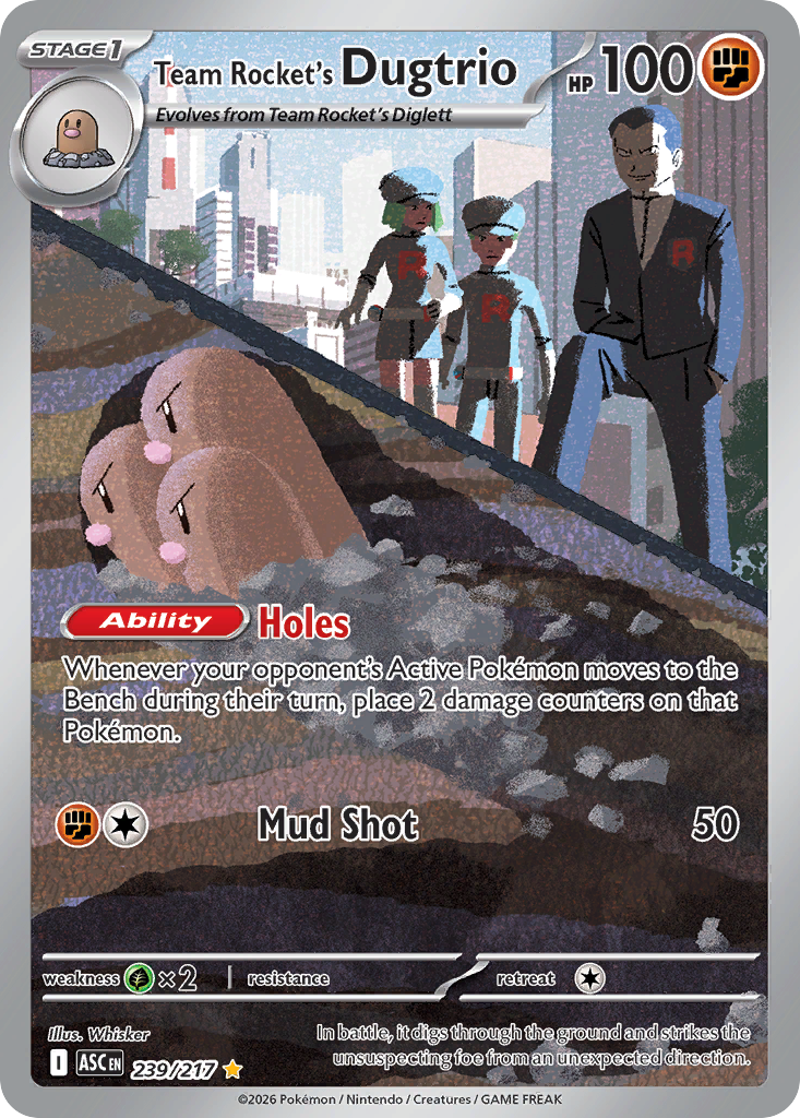 Team Rocket's Dugtrio Pokémon card