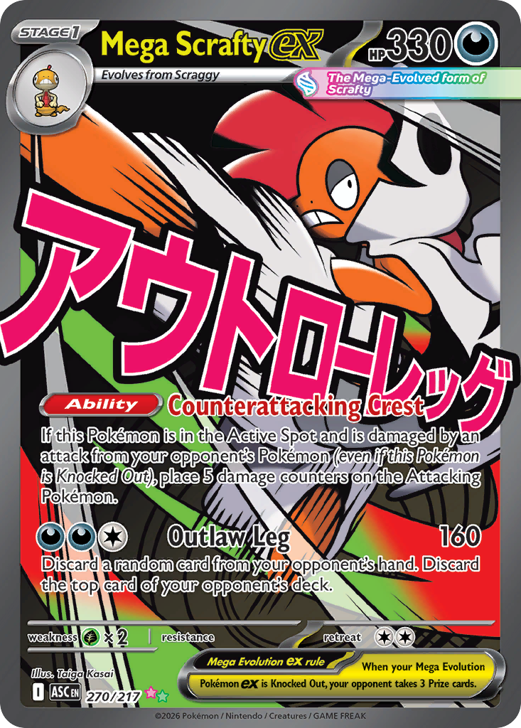 Mega Scrafty ex Pokémon card