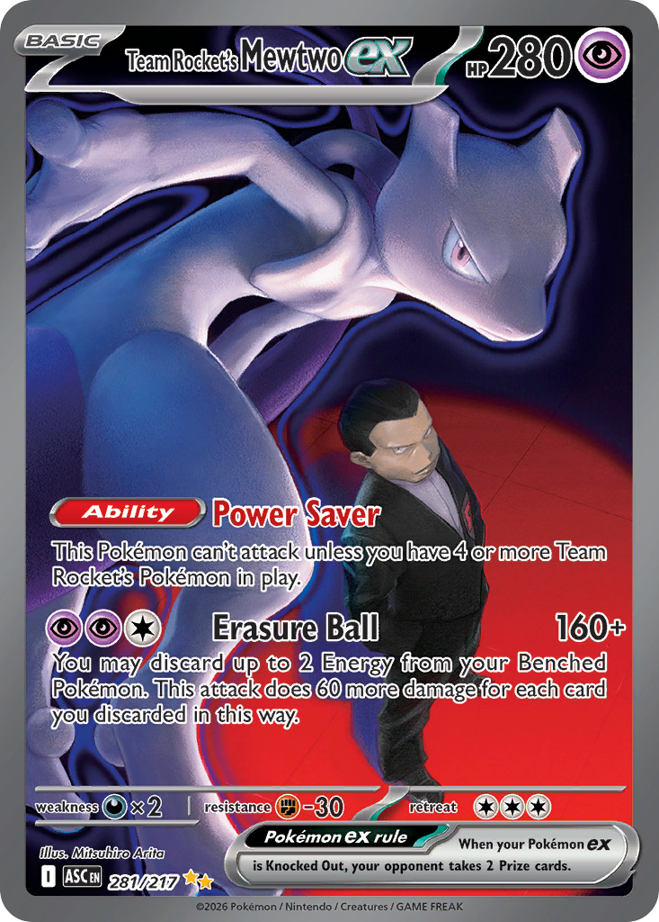 Team Rocket's Mewtwo ex Pokémon card