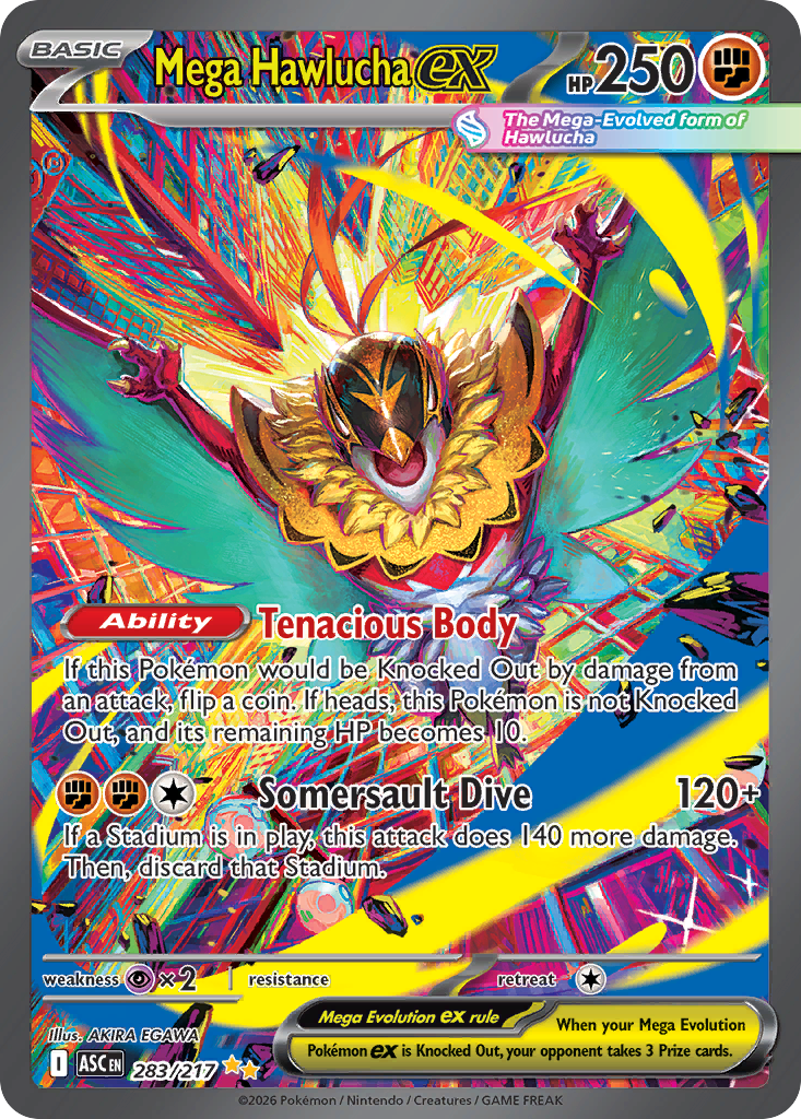 Mega Hawlucha ex Pokémon card