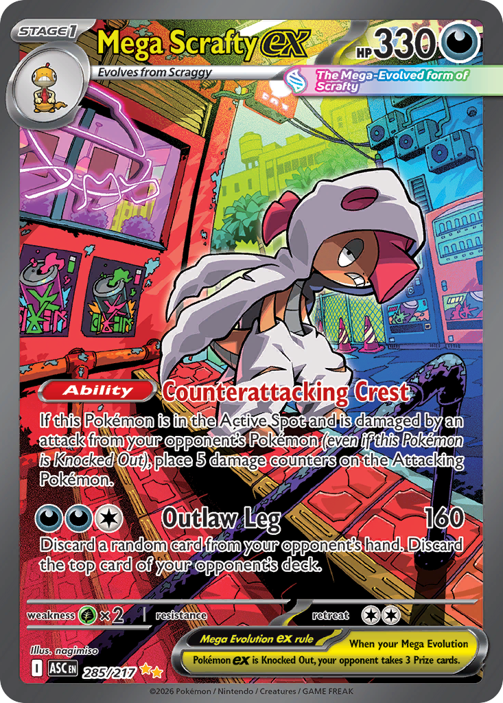 Mega Scrafty ex Pokémon card