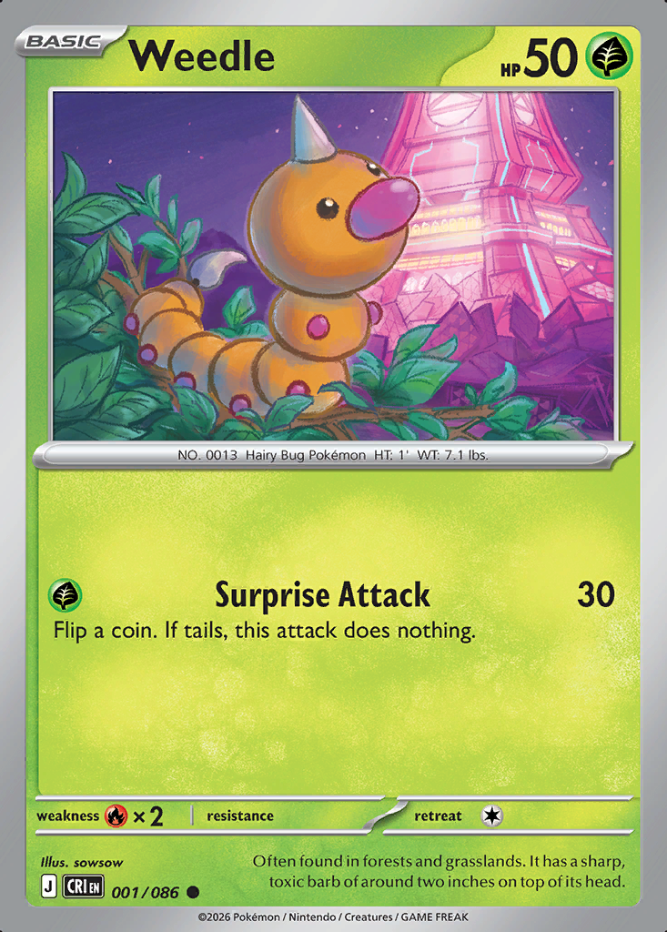 Weedle Pokémon card