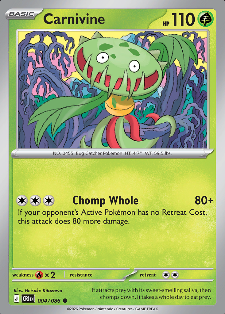 Carnivine Pokémon card