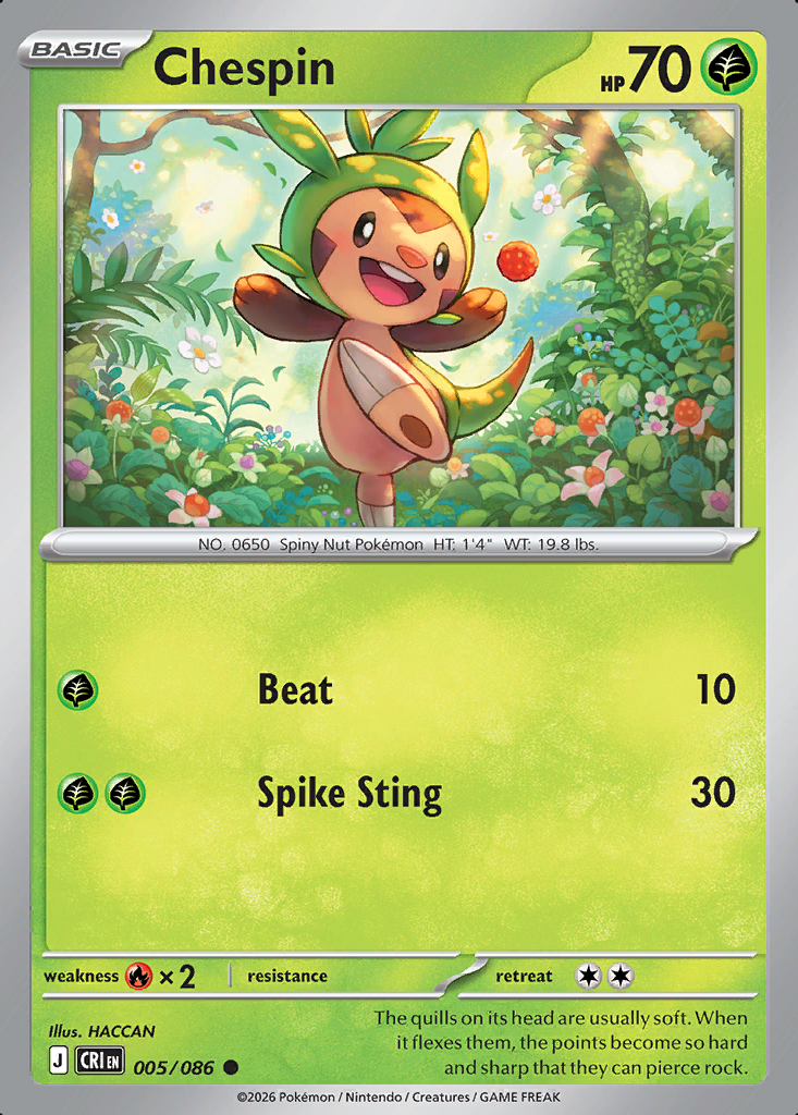 Chespin Pokémon card