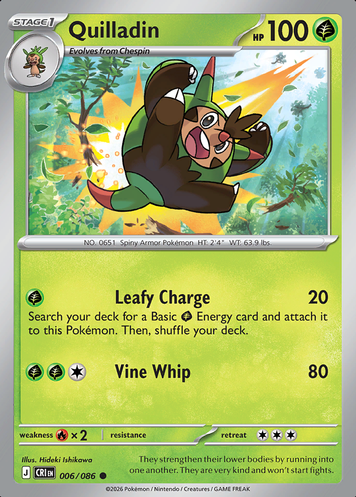 Quilladin Pokémon card