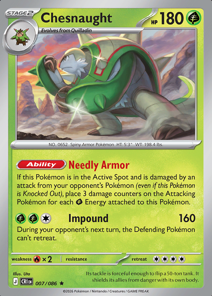 Chesnaught Pokémon card