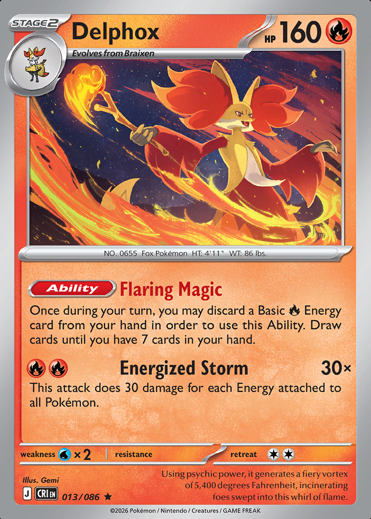Delphox Pokémon card