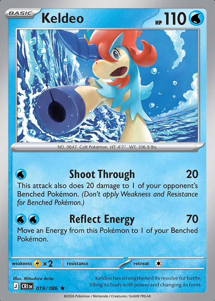 Keldeo Pokémon card
