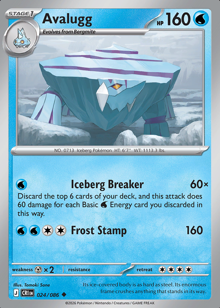 Avalugg Pokémon card