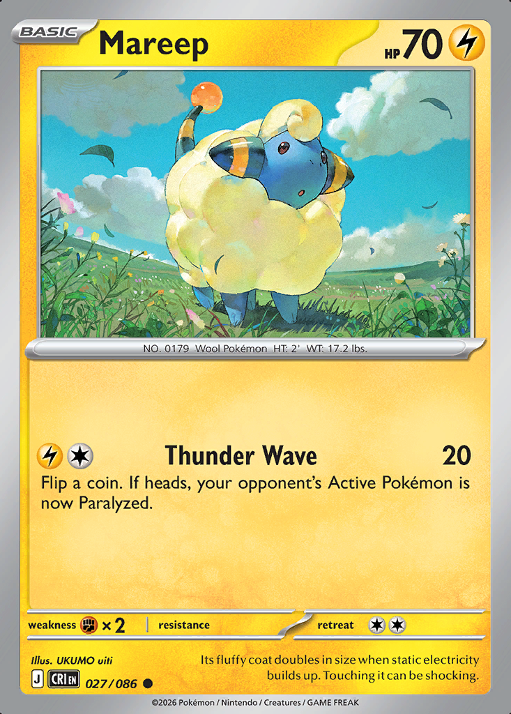 Mareep Pokémon card