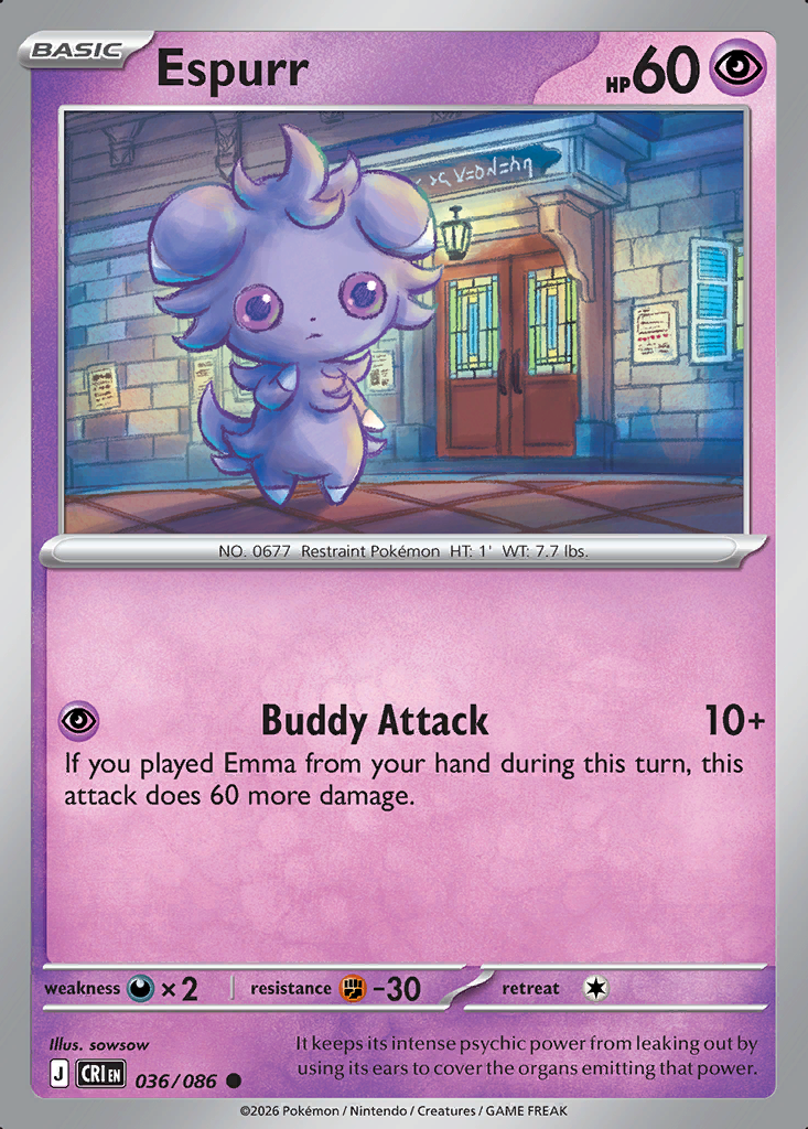 Espurr Pokémon card