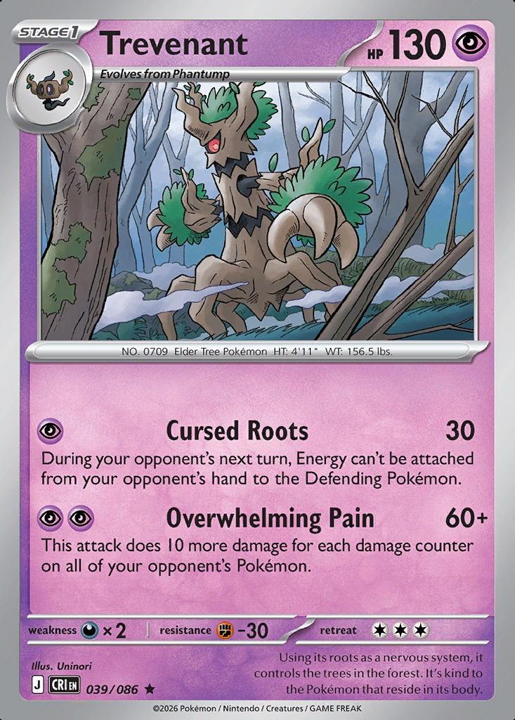 Trevenant Pokémon card