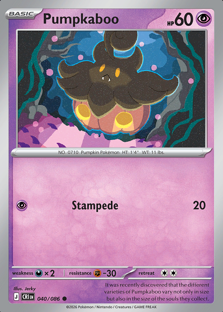 Pumpkaboo Pokémon card