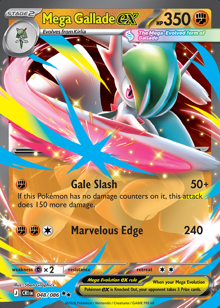 Mega Gallade ex Pokémon card
