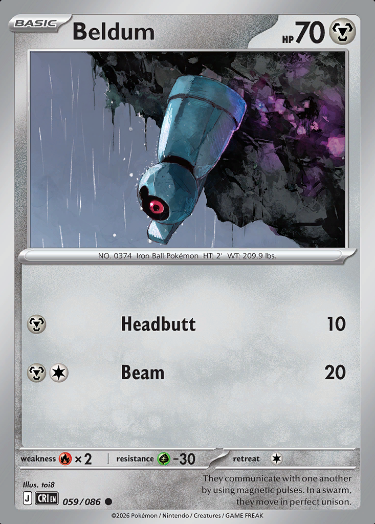 Beldum Pokémon card