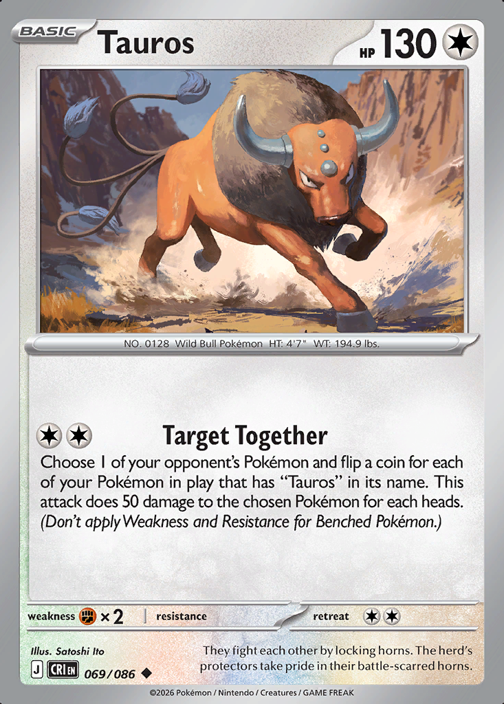 Tauros Pokémon card