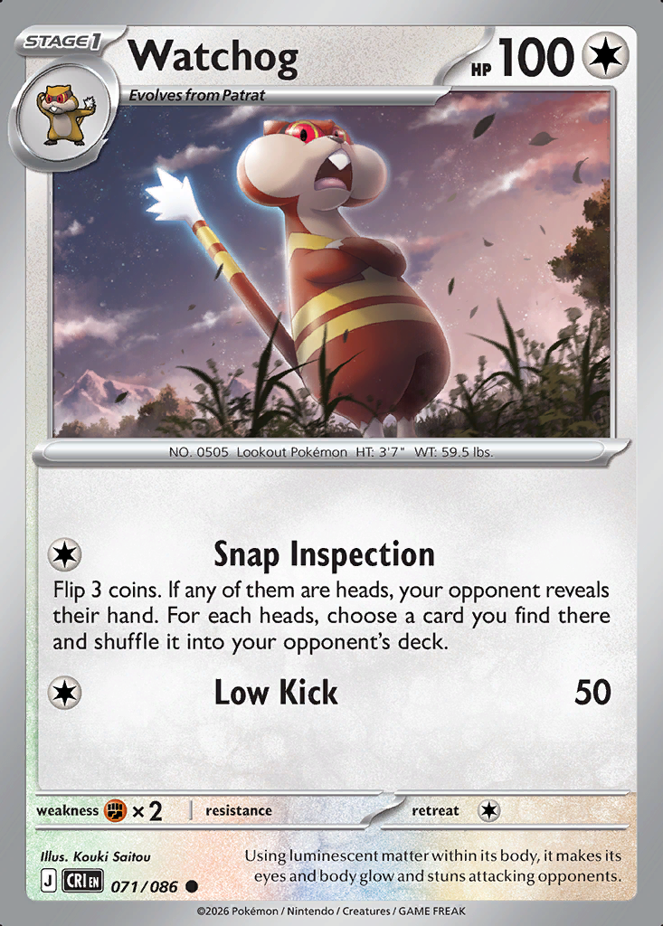Watchog Pokémon card