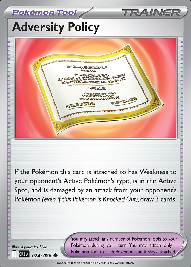Adversity Policy Pokémon card