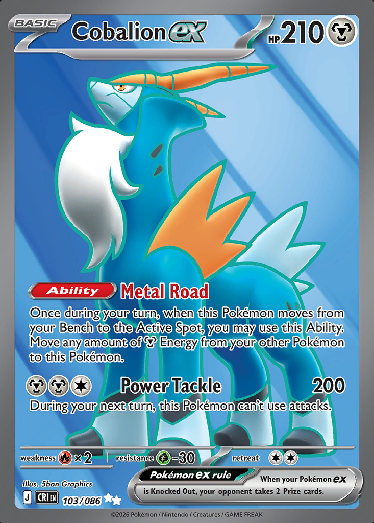 Cobalion ex Pokémon card