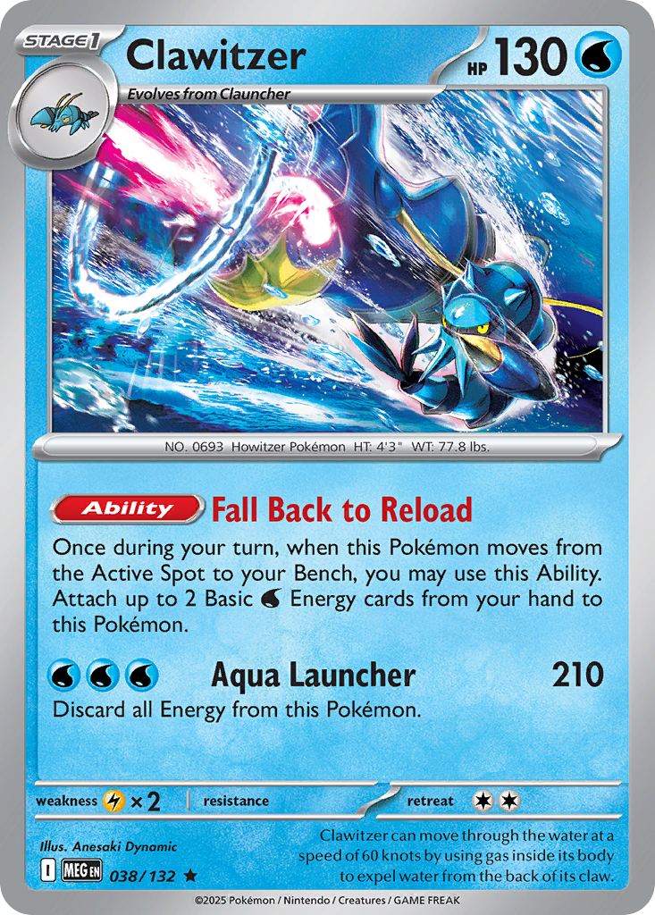 Clawitzer Pokémon card