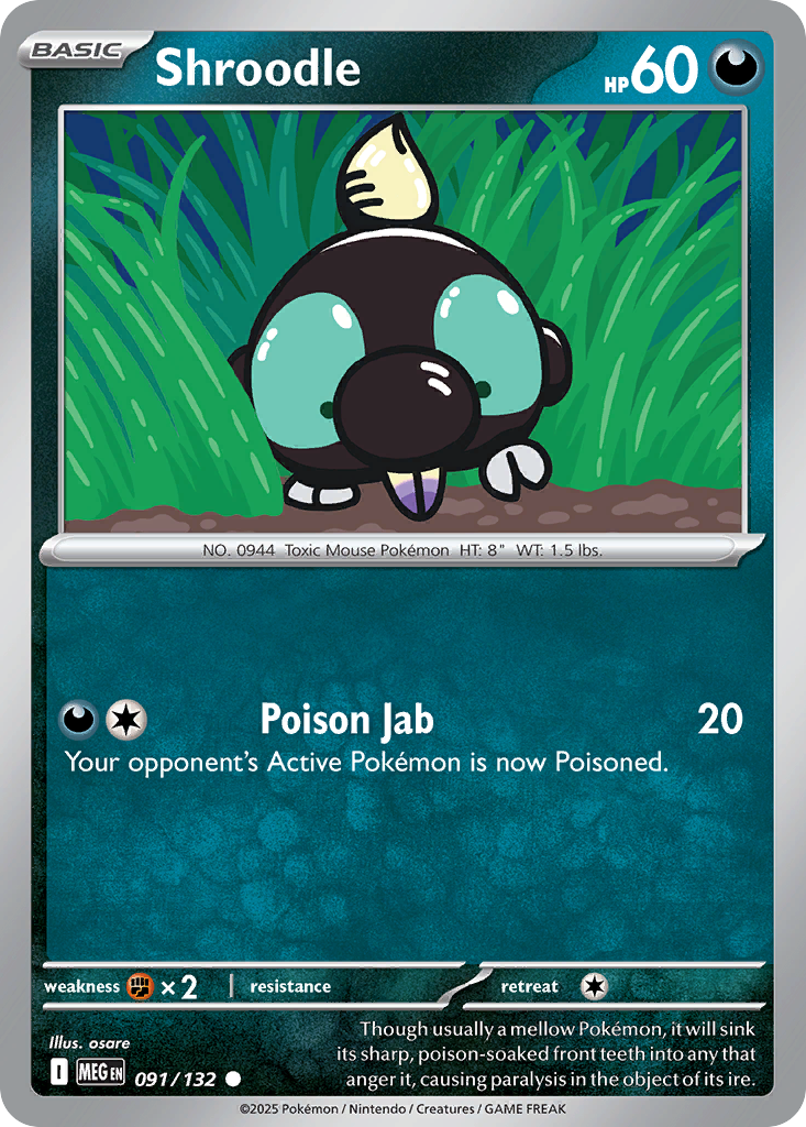 Shroodle Pokémon card