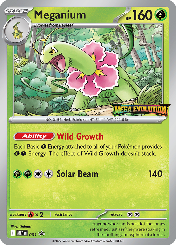 Meganium Pokémon card