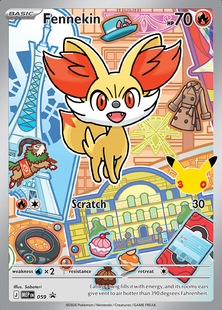 Fennekin Pokémon card