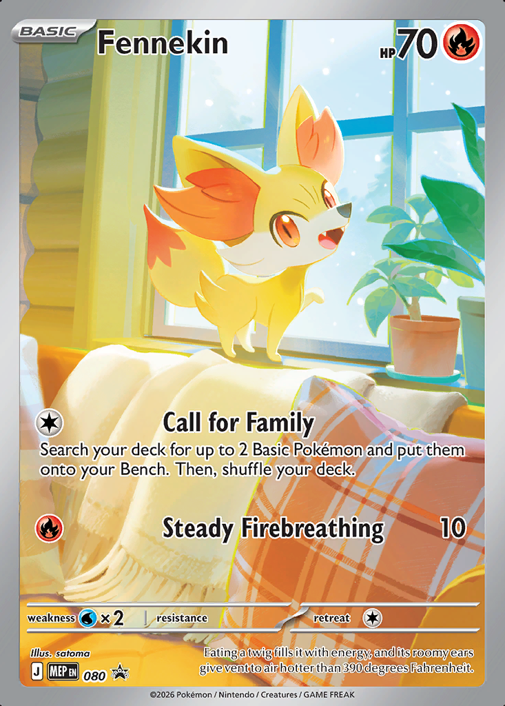 Fennekin Pokémon card